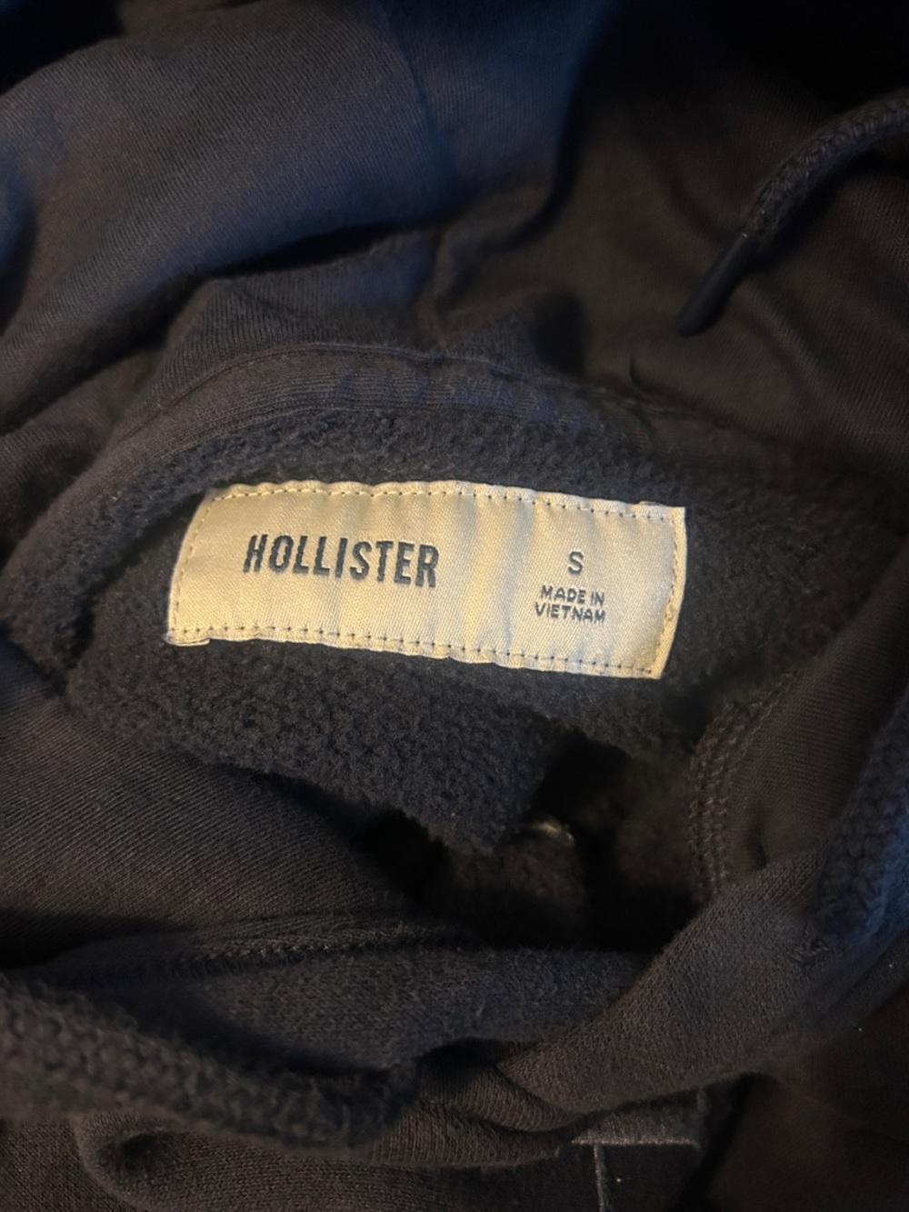 Hollister Navy Logo Hoodie Sweatshirt - Picture 8 of 8